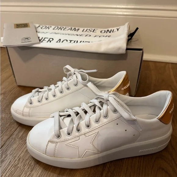 Golden Goose White Sneakers with Gold Heel - Picture 5 of 8